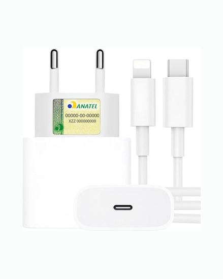 Carregador USB-C para Lightning 20W para iPhone com Cabo