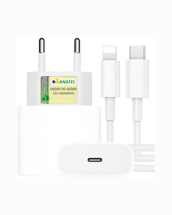 Carregador USB-C para Lightning 20W para iPhone com Cabo